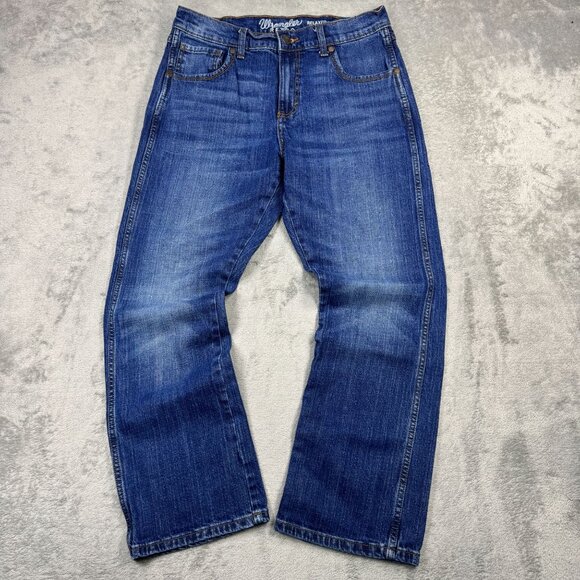 WRANGLER Retro Relaxed Boot Cut Jeans Mens Blue Denim Medium Wash Western Grunge - Picture 3 of 8